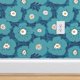 Traditional Wallpaper Big Blue Flowers Bold - Walmart.com