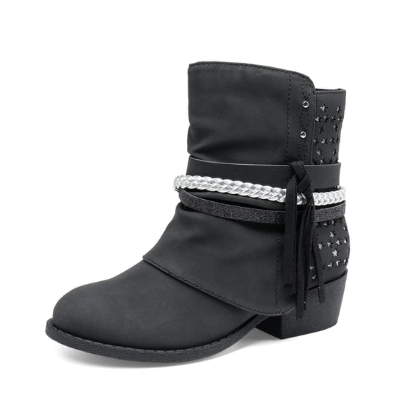Girls Ankle Boots Side Zipper Low Heels Comfortable Casual Shoes for Toddler Little Kid Big Kid