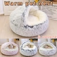 thumbnail image 2 of Cama para gatos de invierno, cojín redondo para mascotas de peluche, casa para gatos, cesta para gatos calientes, bolsa de dormir para gatos, perrera para gatos pequeños, 2023, 2 of 5
