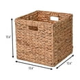 thumbnail image 4 of happimess BSK2003A-SET5 Bryce 12.6" Classic Farmhouse Handwoven Hyacinth Collapsible Storage Cube Baskets with Handles, Natural (Set of 5), 4 of 7