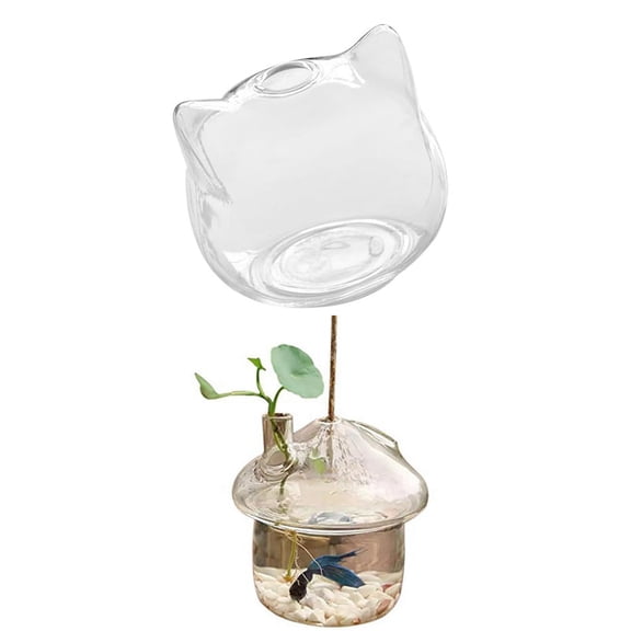 Shaped Glass Vase Plant Flower Vase & Mushroom-shaped Hanging Glass Planter Vase Rumble