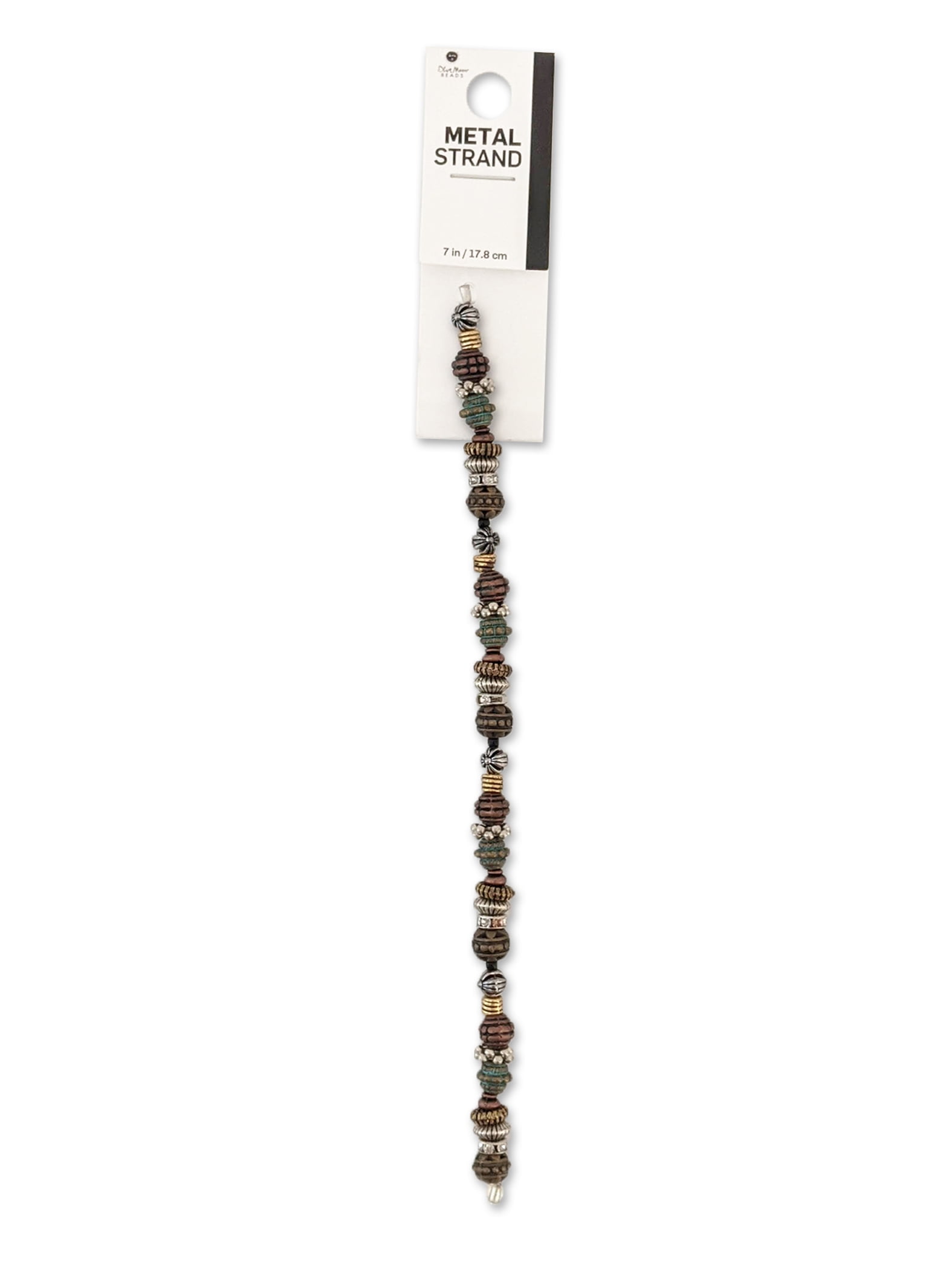 (2 pack) Blue Moon Beads Mixed Metal Bead Strand for DIY Jewelry Making, 7 inches-Unisex, Adult, 1 Piece