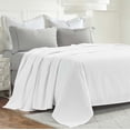 thumbnail image 3 of Superior Milan Cotton Textured Striped Woven Blanket, California King, White, 3 of 12