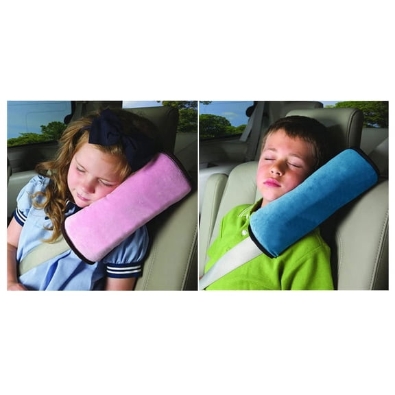 2 pcs Auto Pillow Car Safety Belt Protector , Adjustable Shoulder Pad for Kids,Soft Seat Belt Cushion for Comfort & Safety (Blue/Pink)