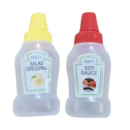 

2PCS Mini Sauce Dispensing Bottle Portable for Sauces BBQ Dressing Kitchenware