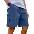 thumbnail image 3 of Trgacdwlo Men's Cargo Shorts Multi Pockets Elastic Waist Workout Shorts Men Sports Running Summer Quick Dry Men Shorts Casual Blue XXL, 3 of 7