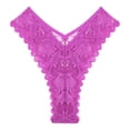 thumbnail image 1 of zuwimk Underwear Women,Women's Thongs T Back Low Waist See Through Panties Cotton Seamless Lace Thongs Purple,L, 1 of 4