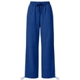 thumbnail image 2 of YgkuHd Womens High Waist Sweatpants Drawstring Elastic Tapered Jogger Pants Pockets Casual Sportswear Blue L, 2 of 5
