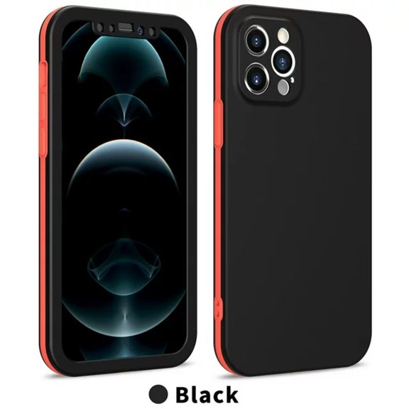 Hybrid Dual Layer iPhone 15 Pro Case (Black) Camera Lens Protection 360° Full Enclosing Protective Shockproof and Scratch Resistant Cover