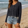 thumbnail image 6 of PBFRDSJ Long Sleeve Cardigan for Women Knit Crochet Button Down Sun Protection Cover Up Trendy Summer Sweaters for Casual Vacation, 6 of 6