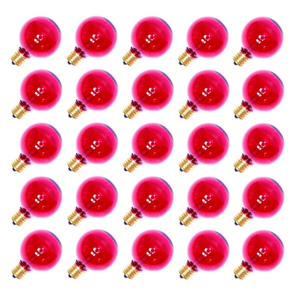Sival 70174 - G50 Intermediate Screw Base Transparent Pink (25 pack) Christmas Light Bulbs