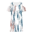 thumbnail image 6 of QUNYINEY Graphic Casual Dresses for Women Mini Short Sleeve Summer Cold Shoulder Shift Dress Beach V Neck Loose Fit Blue Dresses, 6 of 6