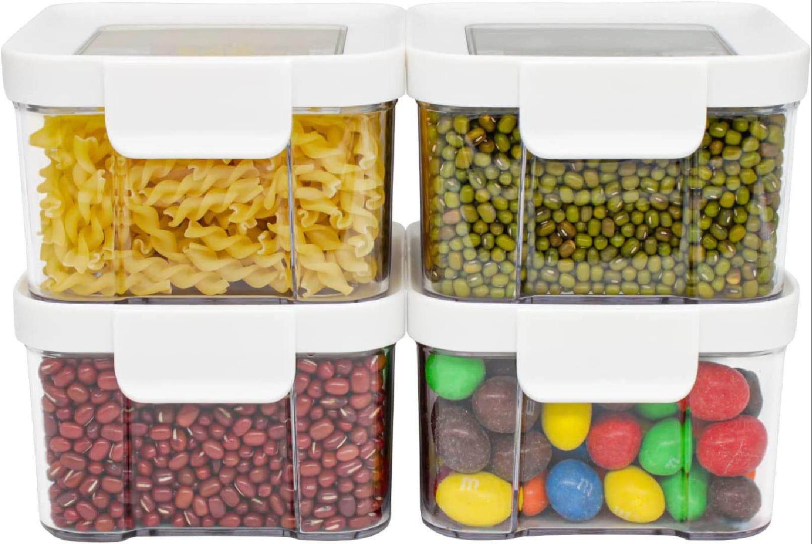 Pantry storage containers set with lids airtight,4pack Square 460ML