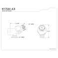 thumbnail image 2 of Kingston Brass K170A1 Trimscape Shower Arm Bracket with Hose Outlet in Polished Chrome, 2 of 4