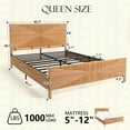 thumbnail image 5 of brafabhome Hand-Woven Queen Bed Frame with Headboard and Footboard, No Box Spring Needed, 1000lbs, 5 of 10