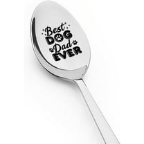 Dad Spoon Gifts from Daughter Son, Funny Best Dog Dad Ever Spoon for Doggy Dad Birthday Father's Day Gift for Dad Father Stainless Steel Spoon for Dog Lovers Coffee Tea Spoon