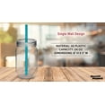 thumbnail image 4 of Plastic Mason Jars with Straw Set 24 oz. Set of 10, Bulk Pack - Jars for Overnight Oats, Candies, Fruits, Pickles, Spices, Beverages - Aqua, 4 of 5