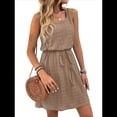 thumbnail image 3 of Vestido Mini con Cordón Texturizado y Calado para Mujer, Color Caqui, Talla XXL, 3 of 9