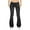 Black, variant on Women's Stretch Mid Bell Slim Length Jeans - Flare Design, Made of Polyester and Denim - Casual Style, True to Size - XS - XXXXL Sizes