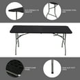 thumbnail image 4 of HONGGE 6ft Folding Table, Black Portable Plastic Table for Parties, Camping, Events & Outdoor Gatherings, 4 of 9