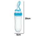 thumbnail image 2 of Baby Food Feeder Squeeze Cereal Feeding Bottle, Silicone Dispensing Spoon with Dust Cover Blue, 2 of 5