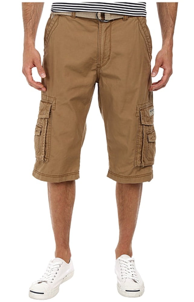 Unionbay NEW Khaki Brown Size 34 Flat-Front Belted Cargo Shorts - Walmart.com