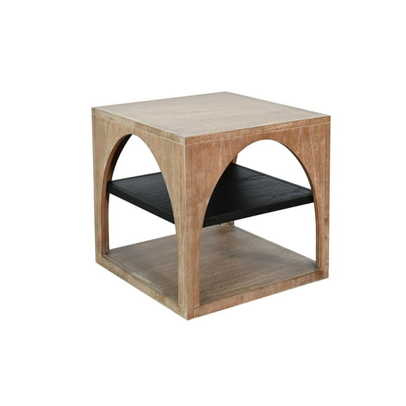 Sunny Designs Modern Wood End Table with Arched Open Shelf Design