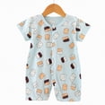 thumbnail image 2 of HCNTES Newborn Infant Baby Unisex Short Sleeve One-Piece Romper Toddler Children Breathable Pajamas Nighty Loungewear for Spring Summer(L01-Light Blue,18-24 Months), 2 of 4