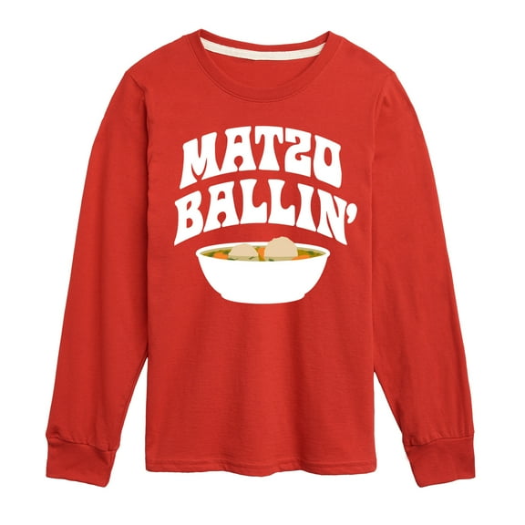Instant Message - Hanukkah - Matzo Ballin' - Toddler & Youth Long Sleeve Graphic T-Shirt
