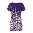 thumbnail image 4 of Sakmal Dresses for Women 2024 Casual Spring Mid-Length Crew Neck Short Sleeve Loose Fit Basic Floral Sundress, 4 of 5