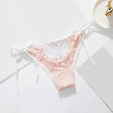 

MPWEGNP Women Cute Low Waist Tie Briefs Colorblock Cute Ladies Panties Underwear