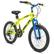 BCA 20" Youth, SC20 6-Speed BMX Bike with Front Shock, Yellow/Blue