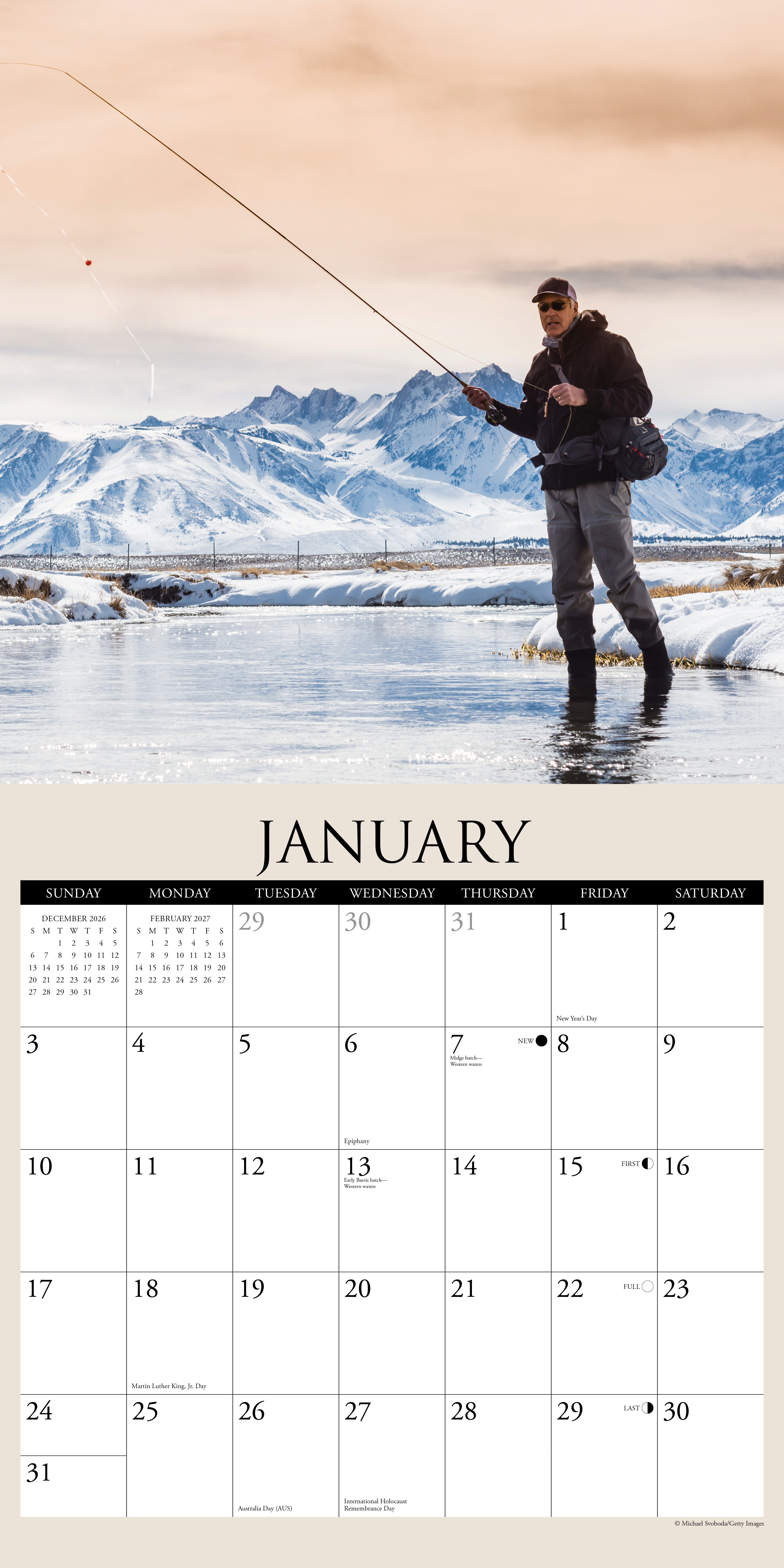 Willow Creek Press, Angler's 2027 Wall Calendar