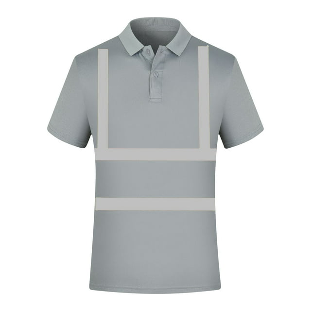 Styesk T-Shirts pour Hommes Couleur Unie Réfléchissant Léger Respirant Bouton Facile Chemise à Manches Courtes Col Rabattu