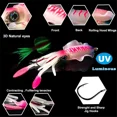 thumbnail image 2 of ZUKIBO-cebo de calamar suave para pesca, señuelo de pesca con curricán, plantillas con cabeza de pulpo, plantilla de calamar UV luminosa de 60g para pesca en barcos de aguas profundas, cebo Wobblers, 2 of 5