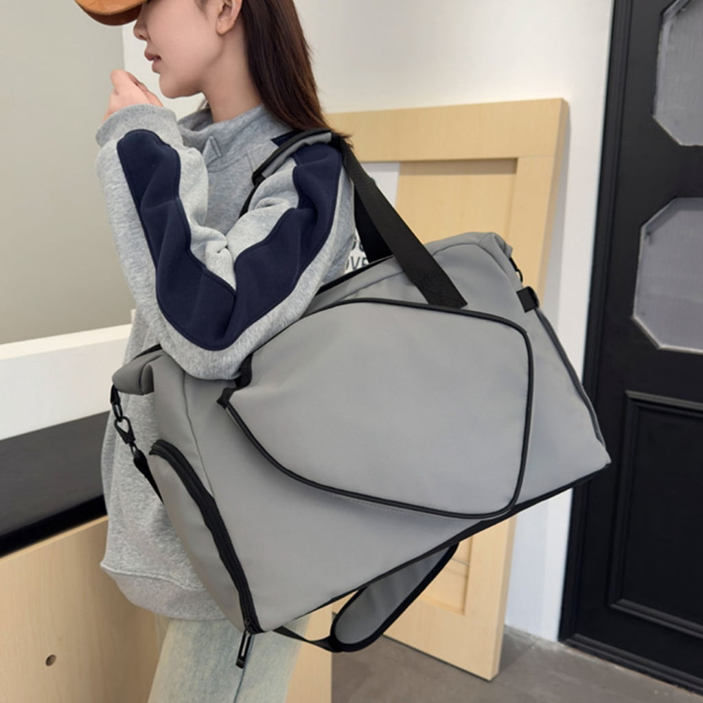 Spacious Oxford Fabric Sports Bag With Dedicated Shoe Pocket And Moisture Resistant Design