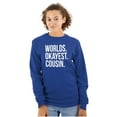 thumbnail image 3 of Worlds Okayest Cousin Family Relative Plus Size Long Sleeve Graphic Tee Shirt Brisco Brands 3X, 3 of 5