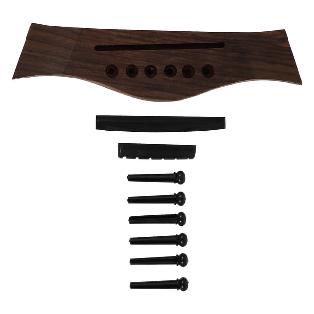Weiweiguan 1 Set Folk Guitar Bridge Saddle and Nut Bridge Pin Kit Guitar Repair Tools