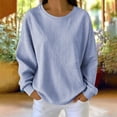 thumbnail image 5 of AKOEE Striped Sweatshirts for Women Crewneck Baggy Pullover Long Sleeve Tops Casual Loose Fall Winter Sweaters (2XL, Blue), 5 of 8