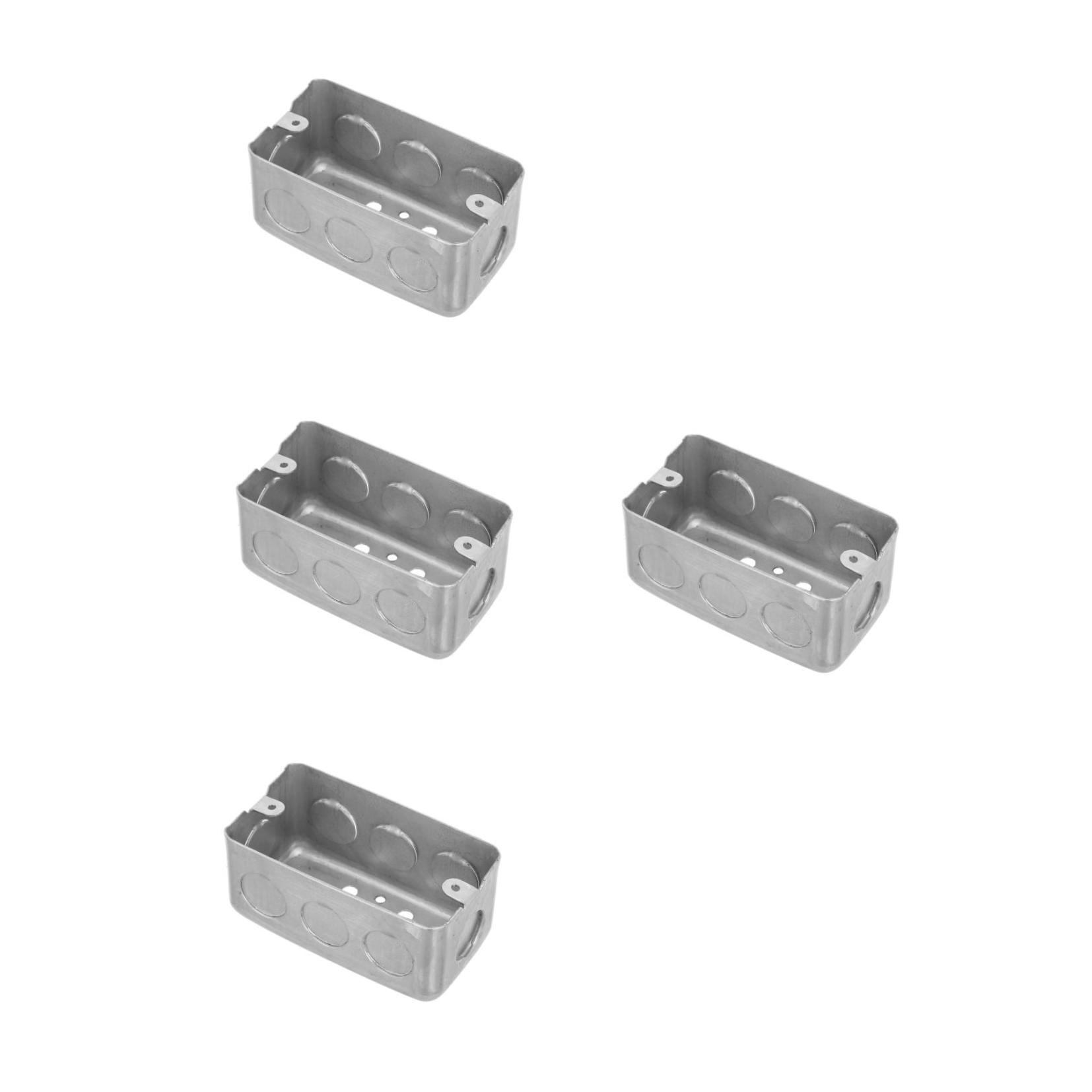 OUNONA 4pcs Rectangular Electrical Box Electrical Box Electrical Junction Box Galvanized Metal Electrical Box Drawn Construction