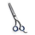thumbnail image 1 of Tijeras profesionales para cortar el cabello de 6 pulgadas con tijeras de entresacar de barbero, acero inoxidable azul., 1 of 5