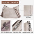 thumbnail image 4 of Bandolera APHISON Trendy de piel con correa ajustable, color gris, 4 of 6