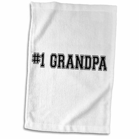 3dRose #1 Grandpa - Number One Grandfather for worlds greatest and best grandpops - black text - Towel, 15 by (Best Towels For The Money)