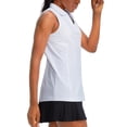 thumbnail image 5 of LEKODE Sleeveless Golf Shirts for Women Collared V Neck Tennis Tank Top Cooling Polo UPF 50+ Quick Dry Lightweight White L, 5 of 9
