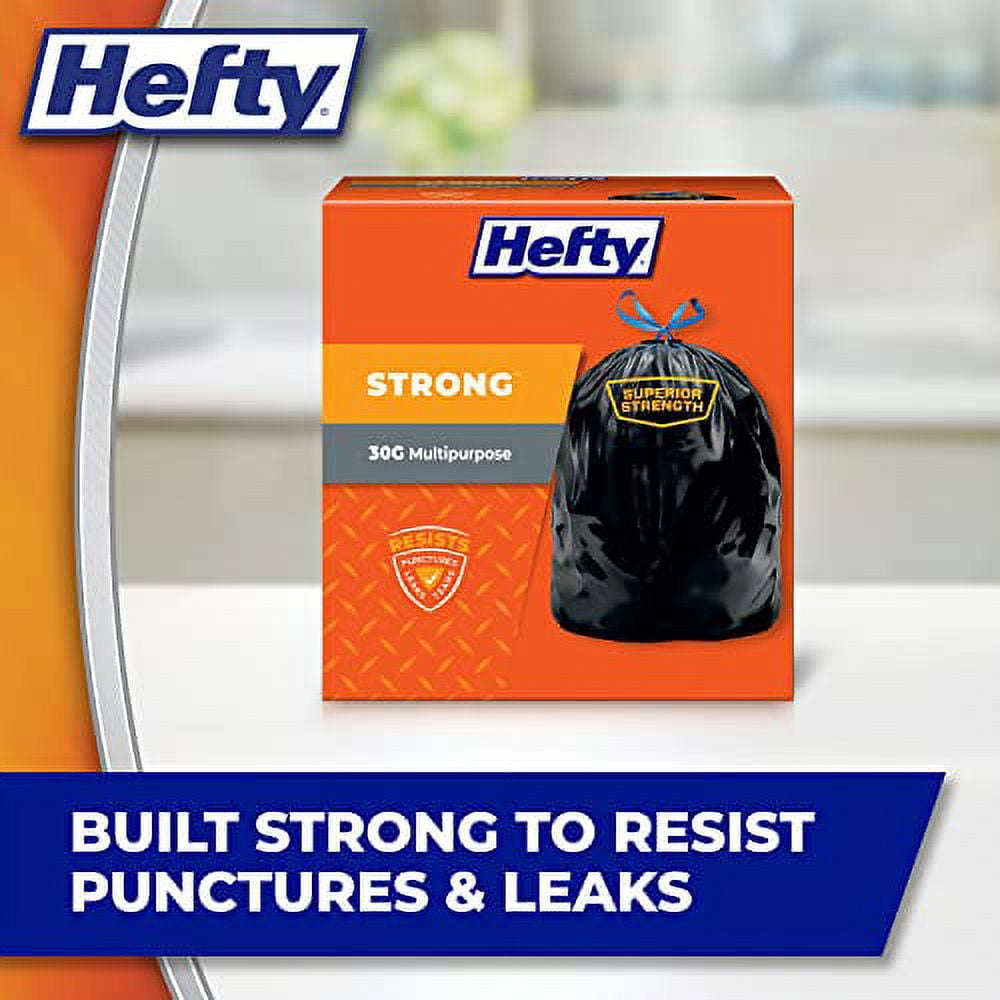 Hefty Strong Large Trash Bags, 30 Gallon, 74 Count