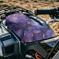 thumbnail image 4 of Renewold Universal ATV Seat Cover 25x10 Inch with Elastic Edge, Waterproof & Non-Slip Four Wheeler Seat Cover Fit for Honda Rancher 420, Polaris Sportsman 450, Marble Purple Gold, 4 of 7