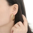 thumbnail image 7 of JUSTJANDM Stainless Steel Gold Chunky Large Hollow Hoops Earrings for Women,Minimalist and Chic Open hypoallergenic Earrings Lightweight Big Hoop Earring for Sensitive Ears, 7 of 7