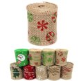 thumbnail image 2 of 6.56ft Christmas Burlap Ribbon Decorative Burlap Ribbon Roll Jute Burlap Roll, 2 of 2