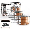 thumbnail image 1 of Gotham Steel Stackmaster Pots & Pans Set | Space Saving 15 Piece Stackable Nonstick Cookware Set, Includes Frying Pans, Skillets, Saucepans Stock Pots + 5 Utensils | Induction, Oven & Dishwasher Safe, 1 of 6