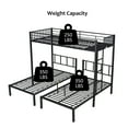 thumbnail image 3 of Triple Metal Bunk Bed Twin over Twin with Ladder, Convertible 3 Bunk Beds, Metal Bunk Bed with Stairs & Shelf, Black, 3 of 10